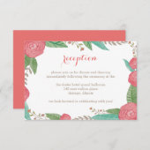 Gevlekte Florals Wedding Reception Card Informatiekaartje (Voorkant / Achterkant)