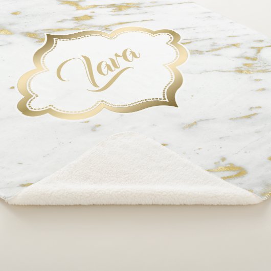 Gevlekte gouden glitter sherpa deken (3/4)