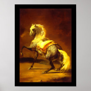 GEVLEKTE GRIJZE PAARD POSTER