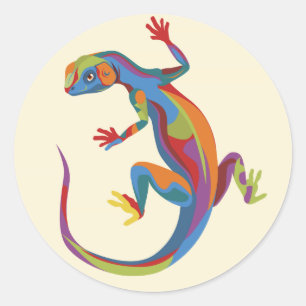 Gevlekte hagedis ronde sticker