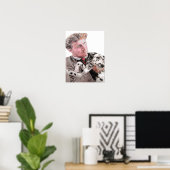 Gevlekte Hond Dalmatiner en Man Portret Poster (Thuiskantoor)