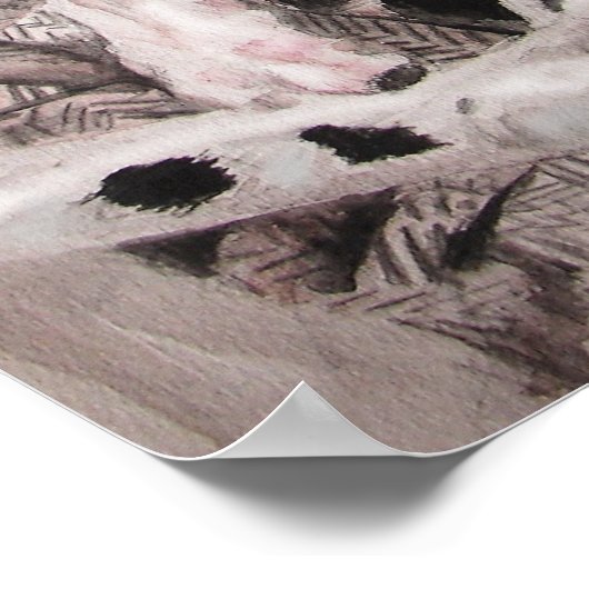 Gevlekte Hond Dalmatische Hond en Man Portret Post Poster (Hoek)