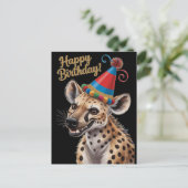 gevlekte Hyena draagt verjaardagsfeest pet Briefkaart (Staand voorkant)