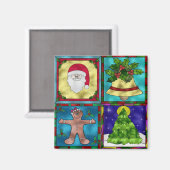 Gevlekte kerst goodies magneet (Voorkant / Achterkant)