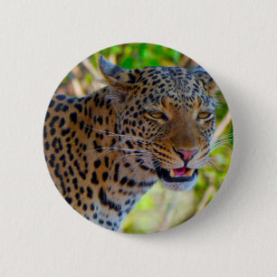 Gevlekte Luipaard Ronde Button 5,7 Cm