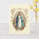  gevlekte Maagd Maria katholieke Moederdag Kaart (Gele Bloem)