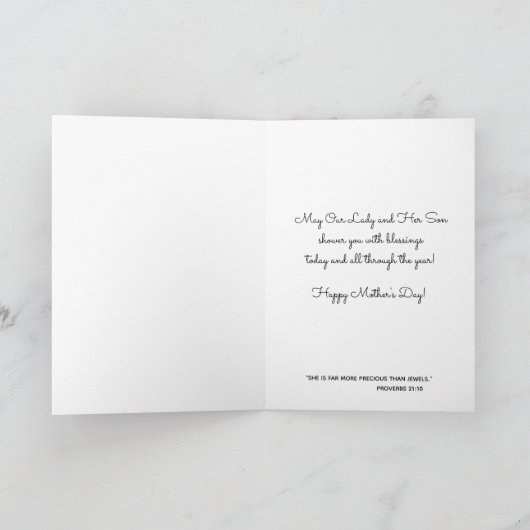 gevlekte Maagd Mary Jesus Moederdag Kaart (Binnen)