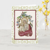 gevlekte Maagd Mary Jesus Moederdag Kaart (Gele Bloem)