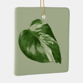 Gevlekte Monstera-bladornament Keramisch Ornament (Rechts)