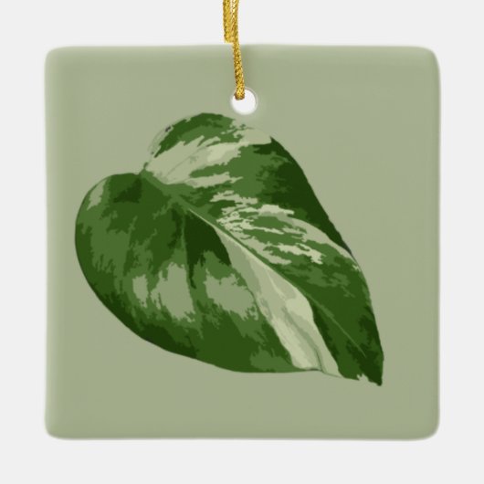 Gevlekte Monstera-bladornament Keramisch Ornament (Voorkant)