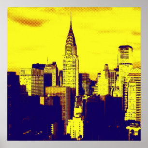 Gevlekte Retro Style Unieke Pop Art New York Poste Poster