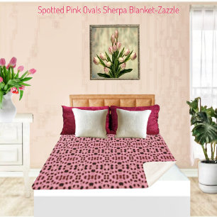 gevlekte roze ovaal sherpa deken