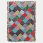 gevlekte vierkanten van kleurrijk  patchwork deken (Voorkant Verticaal)