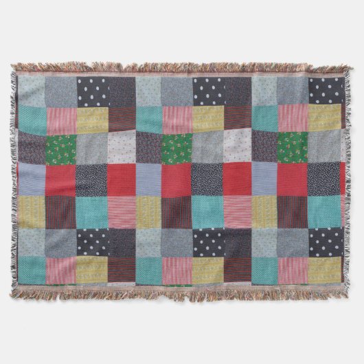 gevlekte vierkanten van kleurrijk patchwork deken (Voorkant)