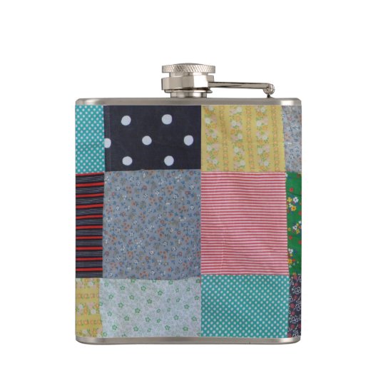 gevlekte vierkanten van kleurrijk patchwork heupfles (Achterkant)