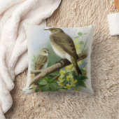 Gevlekte vliegenvangers, kunstillustratie kussen (Deken)