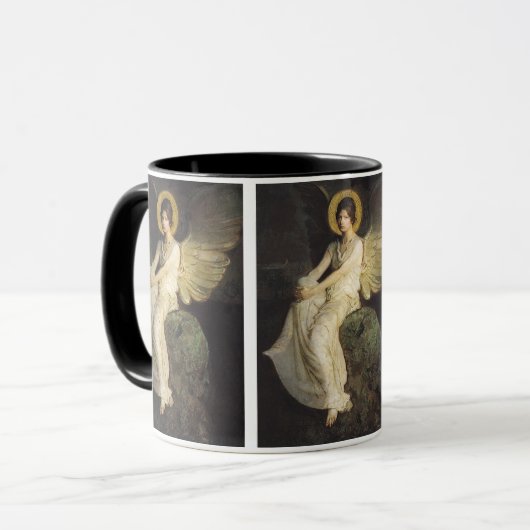 Gevleugeld figuur gezeten op een rots van Abbott T Mok (Voorkant links)