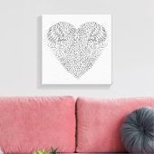 Gevleugeld hart Doodle 6 Canvas Afdruk (Insitu (Woonkamer))