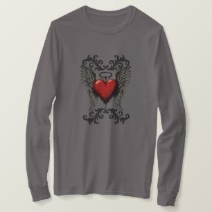 Gevleugeld Hart met Halo – Gothic Angel Love Desig T-shirt