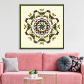 Gevleugelde aarde vlinder caleidoscoop kunstdoek canvas afdruk (Insitu (Woonkamer))