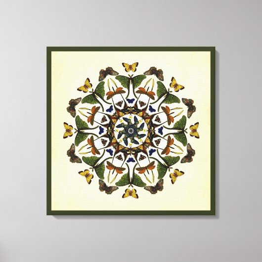 Gevleugelde aarde vlinder caleidoscoop kunstdoek canvas afdruk (Voorkant)