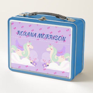 GEVLEUGELDE EENHOORN BLAUWE PASTEL KLEUREN Metalen