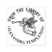 Gevleugelde Engel Blazende Hoorn #1 Bibliotheek Bo Zelfinktende Stempel (Design)