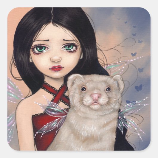 "Gevleugelde fret" Sticker (Voorkant)