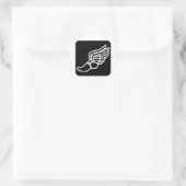 Gevleugelde hardloopschoen ronde sticker (Tas)