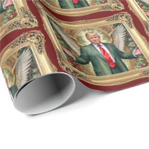Gevleugelde MAGA Trump  stijl Luxe Kerst Cadeaupapier
