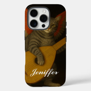 Gevleugelde muzikant kat speelt luthart iPhone 16 pro hoesje