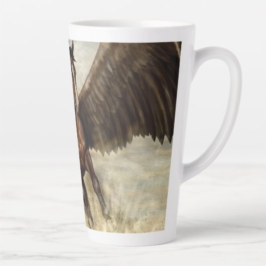 Gevleugelde Pegasus Latte Mok (Rechts)