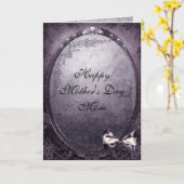 Gevleugelde schedel Elegante  gotische Moederdag Kaart (Gele Bloem)