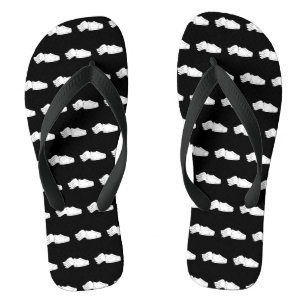 Gevleugelde schoen zwart & wit teenslippers
