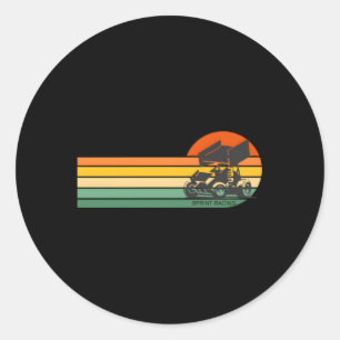 Gevleugelde Sprint Car Dirt Track Racing Ronde Sticker