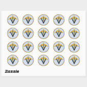 Gevleugelde veterinaire Caduceus Ronde Sticker (Vel)