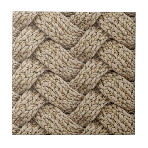 Gevlochten Brei Structuur – Warm Beige Tegeltje