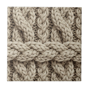 Gevlochten Brei Textuur – Warm Beige (4) Tegeltje
