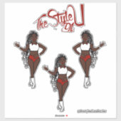 Gevlochten Majorette / Dancer Stickers Rood (Vel)
