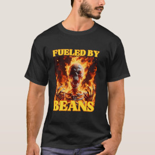 Gevoed door bonen Funny Cringe Hard Skeleton Meme T-shirt