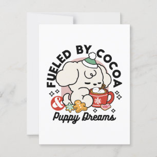 Gevoed door cacao en puppydromen - Schattigee wint Briefkaart