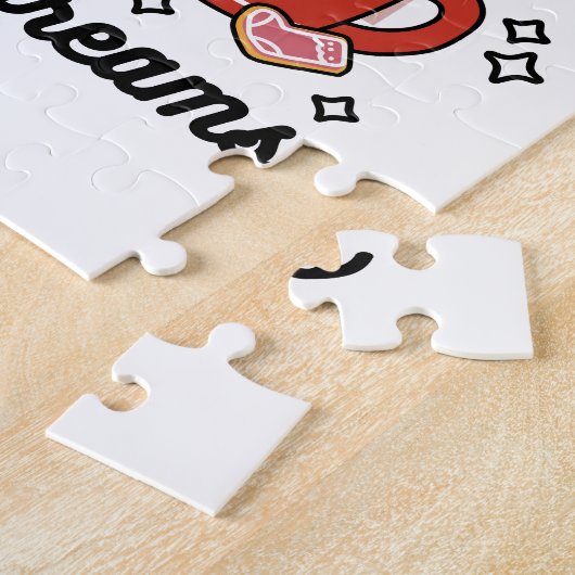 Gevoed door cacao en puppydromen - Schattigee wint Legpuzzel (Zijkant)