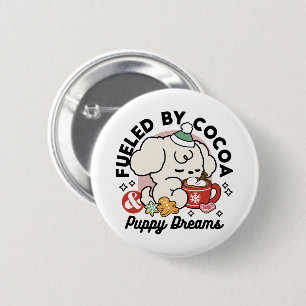 Gevoed door cacao en puppydromen - Schattigee wint Ronde Button 5,7 Cm