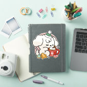 Gevoed door cacao en puppydromen - Schattigee wint Sticker (iPad Cover)