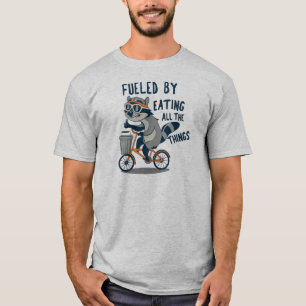 Gevoed door het eten van alle dingen Racoon Cyclin T-shirt