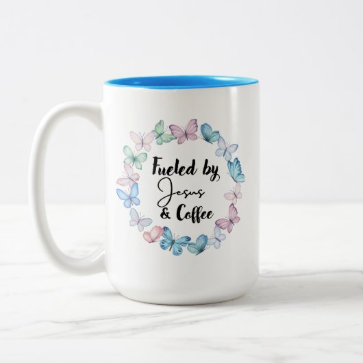 Gevoed door Jesus & Coffee GROTE mok (Links)