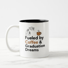 🎓 Gevoed door Koffie & Afstuderen Dromen | gedipl Tweekleurige Koffiemok
