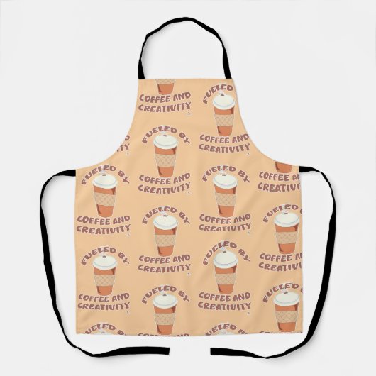 Gevoed door koffie en creativiteit Fun Pattern Schort (Voorkant)