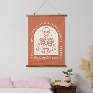 Gevoed door koffie en pompoen Spice Lattes Hangend Wandkleed