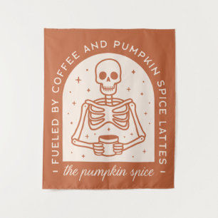 Gevoed door koffie en pompoen Spice Lattes Wandkleed